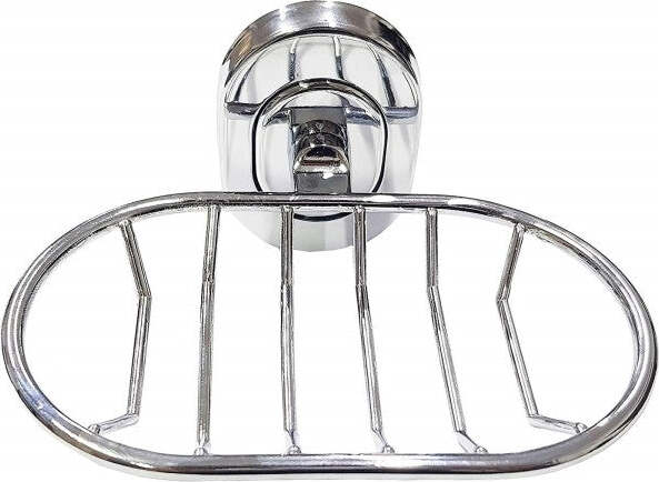 Supporto-Porta-Sapone-Saponetta-Piattino--69186-Acciaio-13x7x11cm-Muro-Parete