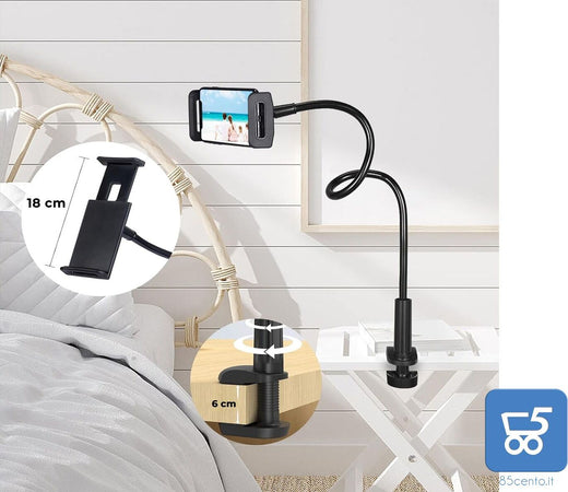 Supporto Snodabile per Smarphone Tablet Resistente per Scrivania Staffa con Morsetto