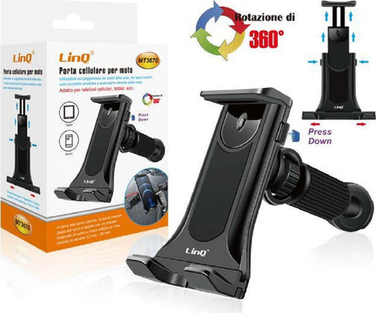 Supporto Staffa Porta Cellulare Per Moto Per Smartphone Rotazione Di 360? Mt3670 Elettronica/Cellulari e accessori/Accessori/Supporti Trade Shop italia - Napoli, Commerciovirtuoso.it