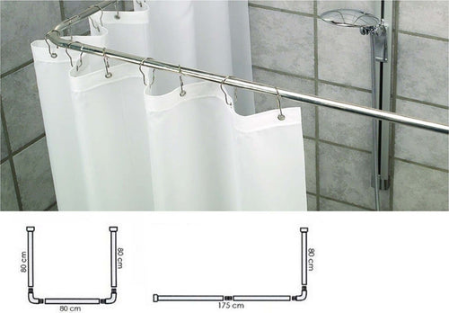 SUPPORTO TENDA DOCCIA IN ACCIAIO GRIGIO BAGNO 80X80X80 BASTONE ASTA TELAIO CURVO Casa e cucina/Bagno/Accessori per il bagno/Tende da doccia binari e ganci/Bastoni e telai per tende Trade Shop italia - Napoli, Commerciovirtuoso.it