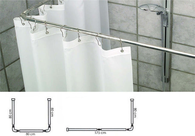 Supporto Tenda Doccia In Acciaio Grigio Bagno 90x90x90 Bastone Asta Telaio Curvo Tende Doccia Trade Shop italia - Napoli, Commerciovirtuoso.it