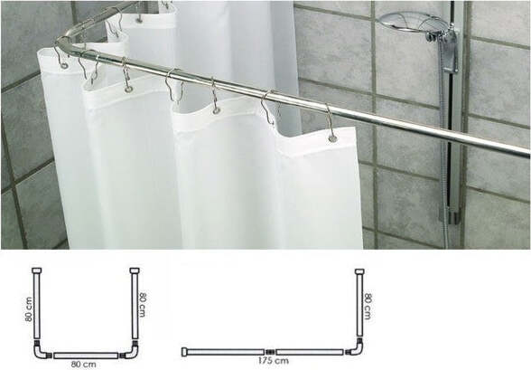 Supporto-Tenda-Doccia-In-Acciaio-Grigio-Bagno-90x90x90-Bastone-Asta-Telaio-Curvo