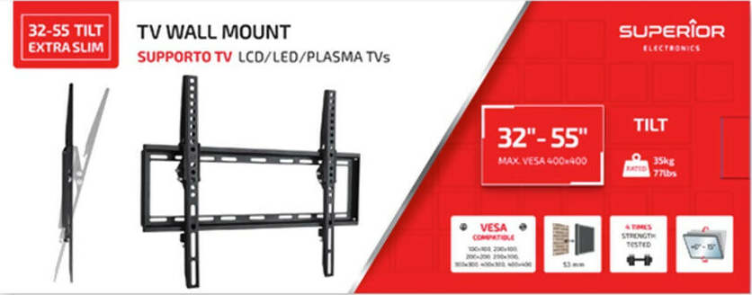 Supporto-TV-32-55-Pollici-Tilt-Extra-Slim-SUPERIOR
