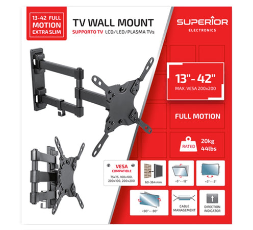 Supporto TV 13-42 Full Motion Extra Slim SUPERIOR