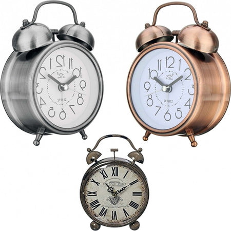 SVEGLIA ANALOGICA OROLOGIO METALLICA LUCE LED ALLARME SONORO CAMPANA STILE RETRò Casa e cucina/Decorazioni per interni/Orologi/Sveglie Trade Shop italia - Napoli, Commerciovirtuoso.it