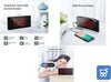 Sveglia digitale curved con Orologio, Allarme e proiezione ora sul soffitto 4 livelli di luminosità e 3 tonalità di allarme - Led Rosso Uscita Usb per ricarica Smartphone
