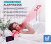 Sveglia digitale curved con Orologio, Allarme e proiezione ora sul soffitto 4 livelli di luminosità e 3 tonalità di allarme - Led Rosso Uscita Usb per ricarica Smartphone