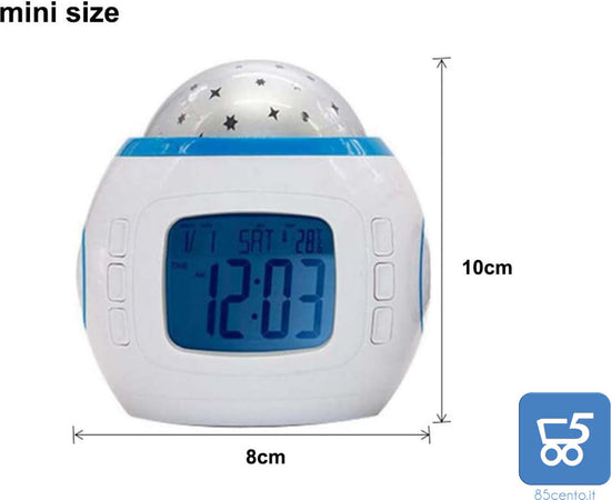Sveglia Luce LED Cielo Stellato Calendario Termometro per Bambini Ragazze Camera da letto