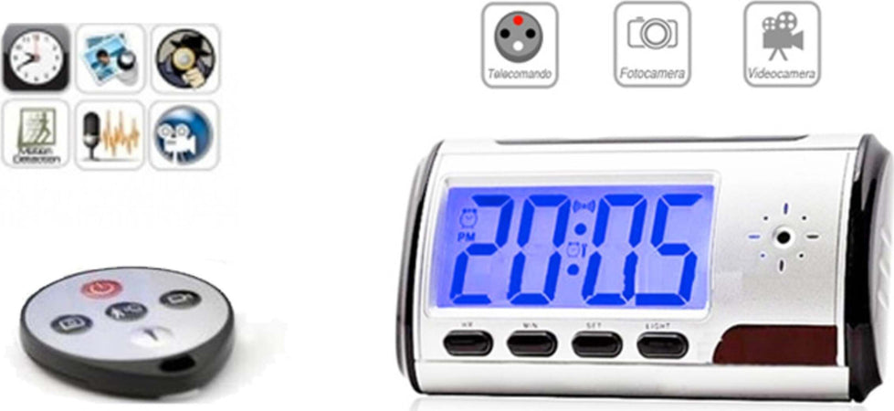 SVEGLIA OROLOGIO SPIA MICROSPIA CIMICE SPY CAM CON RILEVATORE DI MOVIMENTO HD Casa e cucina/Decorazioni per interni/Orologi/Sveglie Trade Shop italia - Napoli, Commerciovirtuoso.it