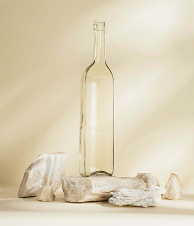 Svuotatasche in vetro riciclato mezzo collo | vassoio da portata in vetro riciclato | vassoio da portata ottenuto da una bottiglia di vino