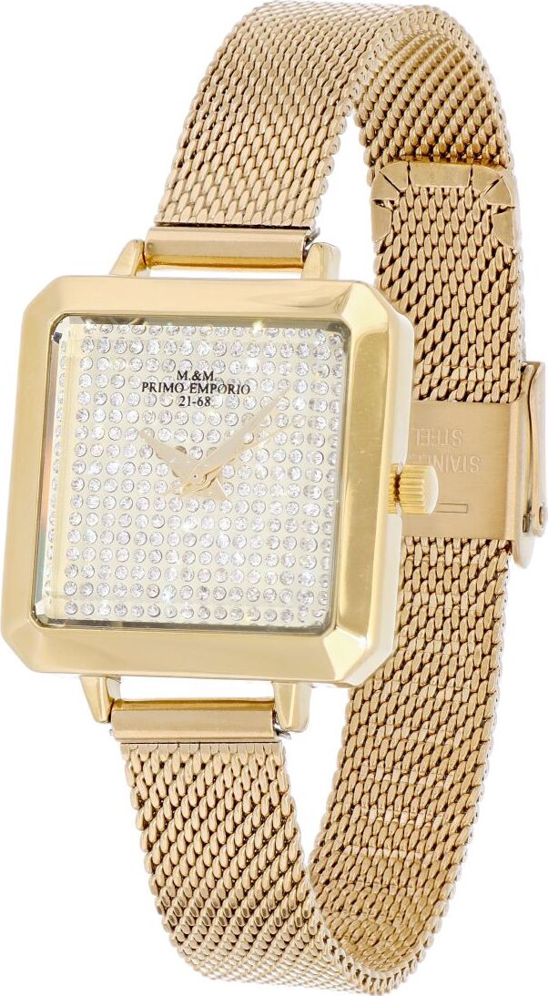 Orologio Donna Quadrato In Acciaio Inox - Movimento Al Quarzo, Impermeabile 50m, Colori Oro E Argento - Foto 11