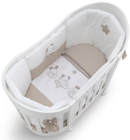 Set Lenzuola Lettino Ovale Italbaby Sweet Star 3Pz