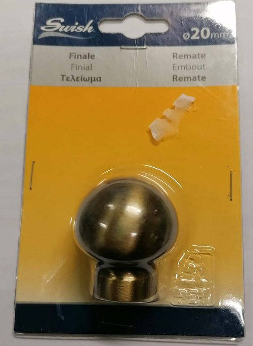 SWISH---TERMINALE/POMOLO-PER-BASTONI-TENDE-IN-ACCIAIO-BRONZO-PALLA-D.20-MM