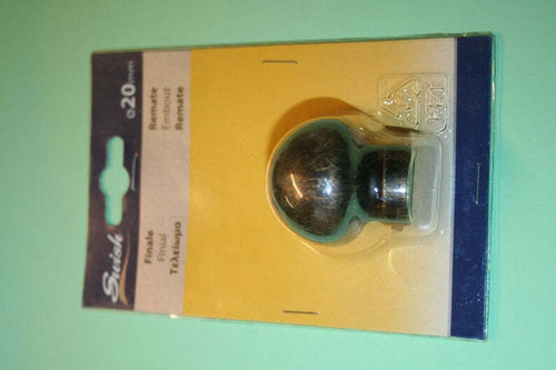 SWISH---TERMINALE/POMOLO-PER-BASTONI-TENDE-IN-ACCIAIO-NERO/ORO-PALLA-D.20-MM