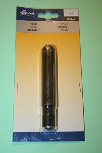 SWISH---TERMINALE/POMOLO-PER-BASTONI-TENDE-IN-ACCIAIO-NICKEL-BLACK-ROCKET-D.20-MM
