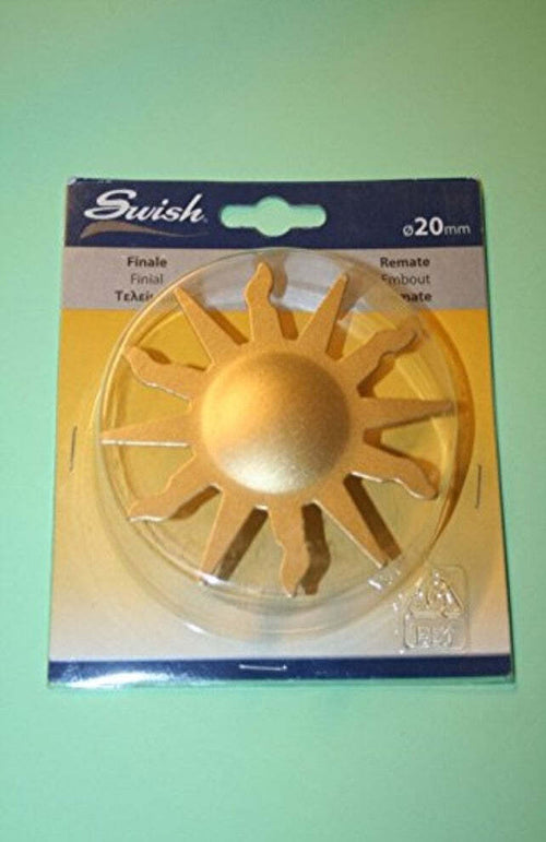 SWISH---TERMINALE/POMOLO-PER-BASTONI-TENDE-IN-ACCIAIO-ORO-SATINATO-SOLE-D.20-MM