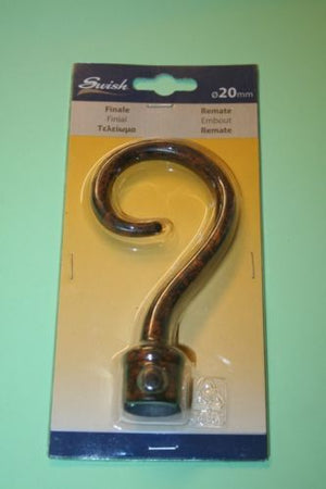 SWISH---TERMINALE/POMOLO-PER-BASTONI-TENDE-IN-ACCIAIO-RUGGINE-UNCINO-D.20-MM