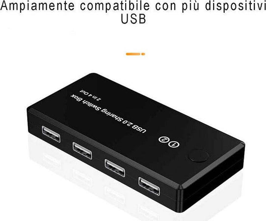 Switch Box Usb 2.0 Hub 2 Ingressi 4 Uscite Per Condividere 2 Pc Computer Q-u100 Elettronica/Informatica/Accessori/USB Hub Trade Shop italia - Napoli, Commerciovirtuoso.it