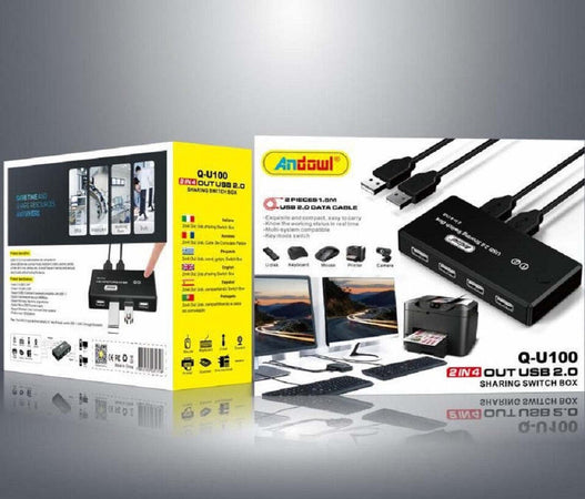 Switch Box Usb 2.0 Hub 2 Ingressi 4 Uscite Per Condividere 2 Pc Computer Q-u100 Elettronica/Informatica/Accessori/USB Hub Trade Shop italia - Napoli, Commerciovirtuoso.it