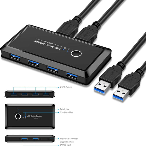 Switch Box Usb 2.0 Hub 2 Ingressi 4 Uscite Per Condividere 2 Pc Computer Q-u100 Elettronica/Informatica/Accessori/USB Hub Trade Shop italia - Napoli, Commerciovirtuoso.it