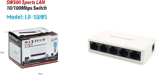 Switch Desktop 5 Porte Lan Sw500 10/100mbps Facile Installazione Maxtech Lv-sw05 Informatica e Videogiochi > Accessori PC > Adattatori e Convertitori Trade Shop italia - Napoli, Commerciovirtuoso.it