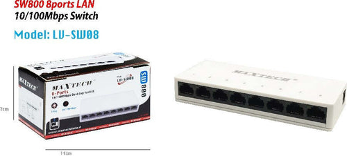 Switch Desktop 8 Porte Lan 10/100mbps Sw800 Facile Installazione Maxtech Lv-sw08 Elettronica/Informatica/Periferiche di rete/Hub di rete e switch Trade Shop italia - Napoli, Commerciovirtuoso.it