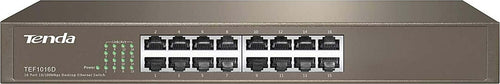 SWITCH DI RETE 10/100MBPS 16 PORTE RACK TENDA TEF1016D GRIGIO