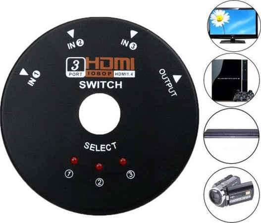 Switch Hdmi 1080p 3 Porte Full Hd Tv Adattatore Sdoppiatore Presa Multi Elettronica/Informatica/Accessori/Adattatori/Adattatori DVI-HDMI Trade Shop italia - Napoli, Commerciovirtuoso.it