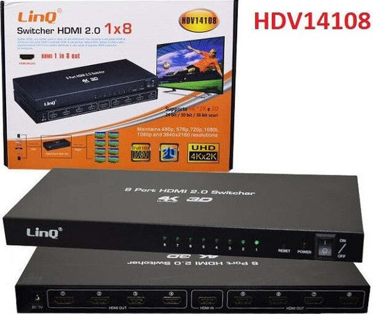 Switch Switcher Hdmi 2.0 1x8 Porte Hdmi Uhd Supporto 4k 2k 3d Splitter Hdv14108 Elettronica/Home Cinema TV e video/Accessori/Cavi/Cavi HDMI Trade Shop italia - Napoli, Commerciovirtuoso.it