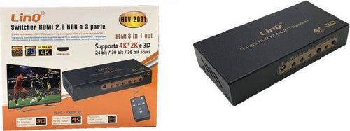Switch Switcher Hdmi 2.0 Hdr A 3 Porte Supporta 4k 2k 3d Sdoppiatore Hdv-2031 Elettronica/Informatica/Periferiche di rete/Hub di rete e switch Trade Shop italia - Napoli, Commerciovirtuoso.it