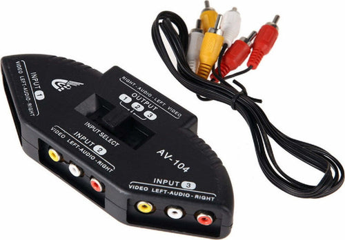 SWITCH TRIPLO AV 3 IN 1 OUT MULTI BOX RCA VIDEO AUDIO PER GIOCHI TV DVD CAMERA Elettronica/Informatica/Accessori/Adattatori/Adattatori DVI-HDMI Trade Shop italia - Napoli, Commerciovirtuoso.it