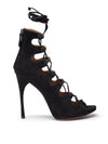 ALAIA Sandali scamosciati open toe con tacco Alaia da donna