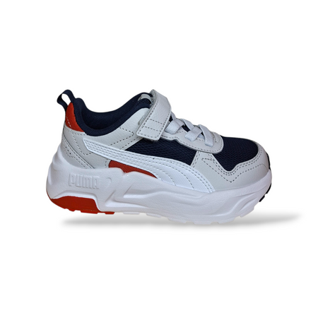 Puma Trinity Sneakers Bambino Bianco Blu Rosso – Velcro e Lacci | Taglie 28-35