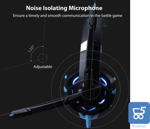 Syncwire Cuffie gaming PS4 PC Xbox One Laptop LX20 LX30 Nintendo Switch audio surround 7.1 con microfono e luce LED