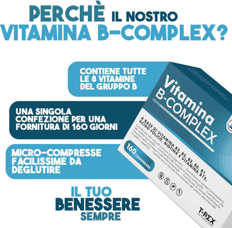 T-rex-integratori,-vitamina-b-complex-160-compresse-vegan-(5-mesi-di-fornitura)