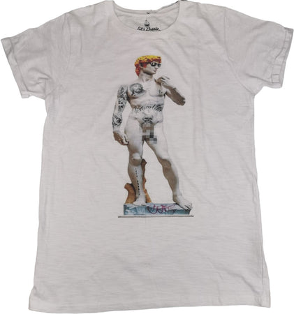T-Shirt - Let's Bubble - Stampa David - Colore  bianco