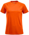T-Shirt Active Arancio Fluo Maglietta Donna Tessuto Tecnico Asciugatura Rapida