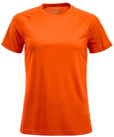 T-Shirt Active Arancio Fluo Maglietta Donna Tessuto Tecnico Asciugatura Rapida