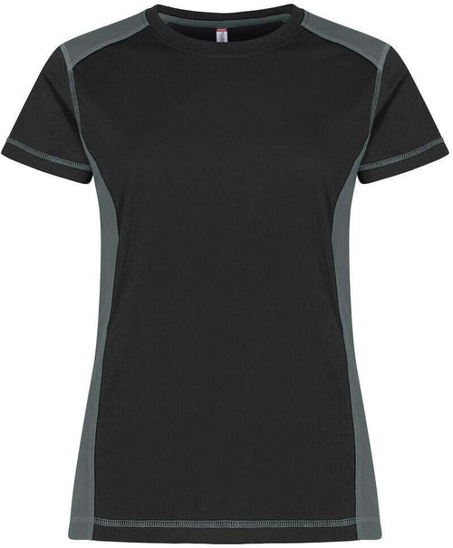 T-Shirt Ambition Nero Grigio Maglietta Donna Bicolore Ecosostenibile