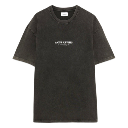 AMISH t-shirt amish jersey grunge pigment stone - black da donna