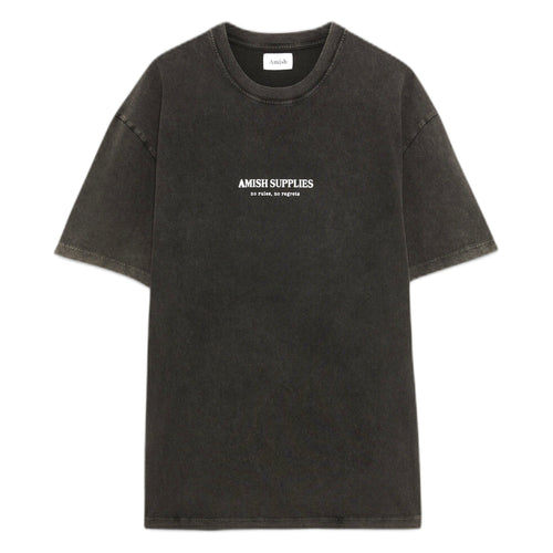 AMISH t-shirt amish jersey grunge pigment stone - black da donna