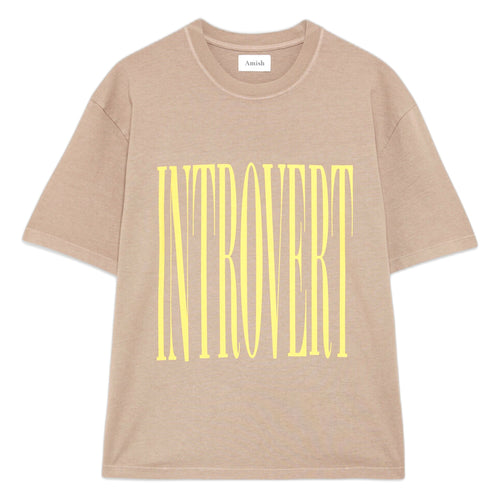 AMISH t-shirt amish jersey introvert - mud grey da donna