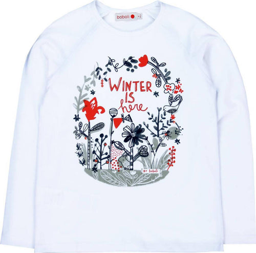 T-Shirt Bambina Bianca Stampata Inverno Maniche Lunghe Maglietta in Cotone Maglia Girocollo Bianco Bimba Stampa Multi Color t-shirt bambina Piccole Canaglie - Tropea, Commerciovirtuoso.it