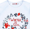 T-Shirt Bambina Bianca Stampata Inverno Maniche Lunghe Maglietta in Cotone Maglia Girocollo Bianco Bimba Stampa Multi Color t-shirt bambina Piccole Canaglie - Tropea, Commerciovirtuoso.it