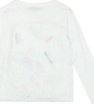 T-Shirt Bambina Bianca Stampata Maniche Lunghe Maglietta in Cotone Maglia Girocollo Bianco Bimba Stampa Multi Color Fiori t-shirt bambina Piccole Canaglie - Tropea, Commerciovirtuoso.it
