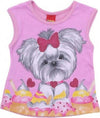 T-Shirt Bambina Estiva 100% Cotone Maniche Corte Canotta Bimba Estate Stampata Cagnolino Top Girl Stampa Multicolor T-SHIRT Piccole Canaglie - Tropea, Commerciovirtuoso.it