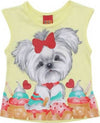 T-Shirt Bambina Estiva 100% Cotone Maniche Corte Canotta Bimba Estate Stampata Cagnolino Top Girl Stampa Multicolor T-SHIRT Piccole Canaglie - Tropea, Commerciovirtuoso.it
