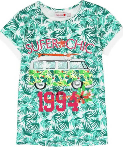 T-Shirt Bambina Estiva Mezze Maniche Girocollo Stampata Verde e Bianca Palme Maglia Estate Bimba Colorata Maglietta 90% Cotone Moda/Bambine e ragazze/Abbigliamento/T-shirt top e bluse/T-shirt Piccole Canaglie - Tropea, Commerciovirtuoso.it
