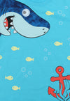 T-SHIRT Bambino 100% Cotone Azzurra Stampata Squalo Maglia Mezze Maniche Girocollo Bimbo Maglietta Estiva Stampa Multi Colore Pesci Azzurro T-SHIRT Piccole Canaglie - Tropea, Commerciovirtuoso.it