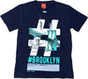 T-SHIRT Bambino 100% Cotone Blu Stampata # Brooklyn Maglia Mezze Maniche Girocollo Bimbo Maglietta Estiva Stampa Multi Colore Blu Bianca Azzurra T-SHIRT Piccole Canaglie - Tropea, Commerciovirtuoso.it